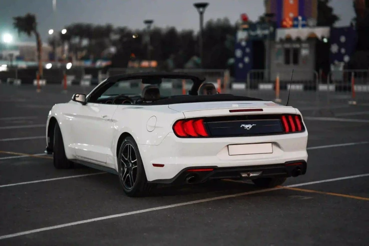 Ford Mustang EcoBoost Convertible 2022 WHITE RENTAL IN DUBAI - undefined